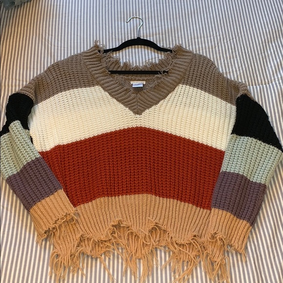 Main Strip Sweaters - Fringe sweater